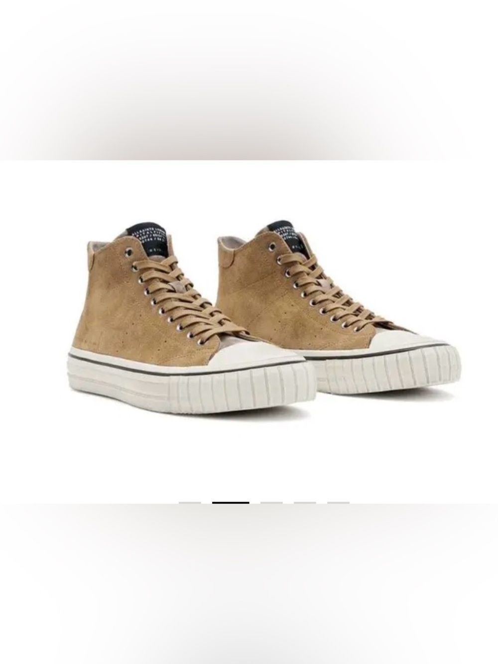 All Saints Men’s Lewis High-Top Suede Sneakers in Brown - in brand new condition
